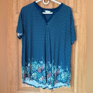 Soma Floral Blue Women's Top size Large